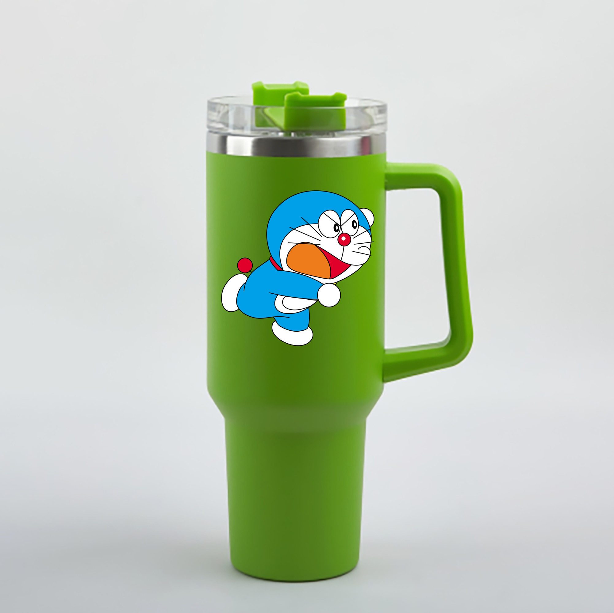 （画像用） ドラえもん Doraemon 1200mL車用タンブラー - クリスタルステッカー（プラスチックストロー付き）